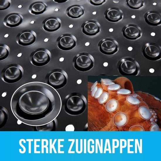 Avalo Badematte / Antirutschmatte Dusche - 53x53CM - Schwarz - Mit Saugnäpfen - Duschmatte Antirutsch für Dusche - Badematte