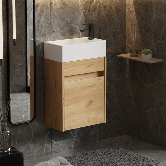 VDD – WC-Schrank – WC-Schrank ohne Waschbecken – WC-Schrank aus Eiche – Waschbeckenunterschrank – Waschbeckenunterschrank