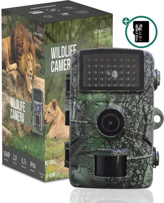 Professionelle Wildkamera mit Nachtsicht 16MP - Wildlife Kamera mit Sensor - Jagdkamera - Wasserdicht - Inkl. 32GB SD Karte