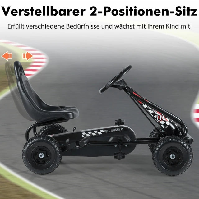 Coast Skelter Black - Tretauto mit verstellbarem Sitz und Handbremse - 92 x 50 x 53 cm