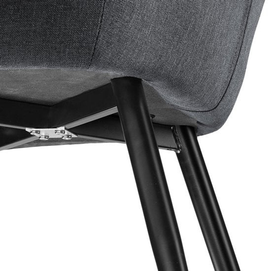 tectake - Stuhl Marilyn Linen Look - Esszimmerstühle - Schalensitze - dunkelgrau / schwarz - 403672
