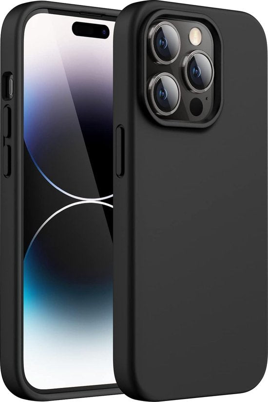 Podec Fall geeignet für iPhone 14 pro - Telefon Fall und Bildschirmschutz - Schutzglas - Schwarz