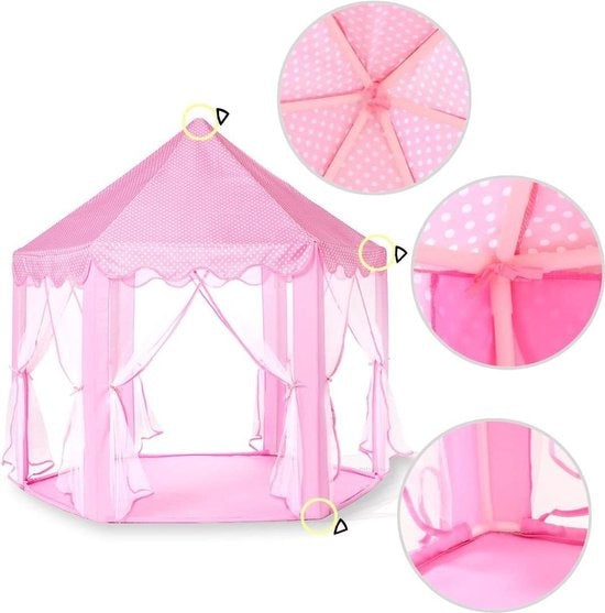 Fuegobird Prinzessin Schloss - 55 "x 53" - Mädchen - Indoor-und Outdoor - Mit LED-Beleuchtung - Rosa