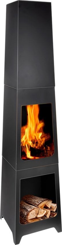 BBQ Collection Gartenkamin - Holzofen - 36x36x150cm - Stahl