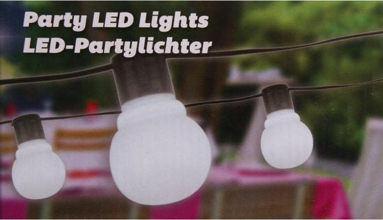 Party Lightning Partylichter - Gartenlichter - Kugeln 4,5cm Durchmesser - Weiß - 20 LED - 11 Meter