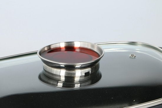 alpina Bratpfanne - Auflaufform Rechteckig - 39.5x22.5x10.8cm - 5.5L - Edelstahl - Schwarz