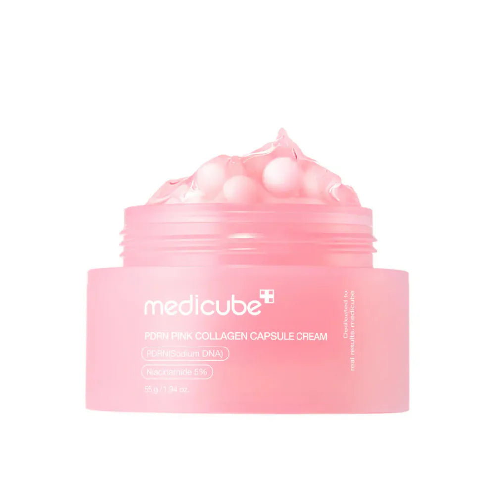 Medicube PDRN Pink Collagen Capsule Cream 55 g – Gesichtscreme mit PDRN, Kollagen, Niacinamid und Hyaluronsäure – feuchtigkeitsspendend und straffend