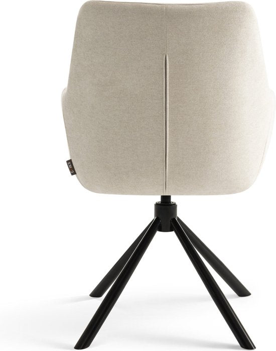 Furnihaus Esstisch-Drehstuhl Olivia mit Armlehne Beige Stoff
