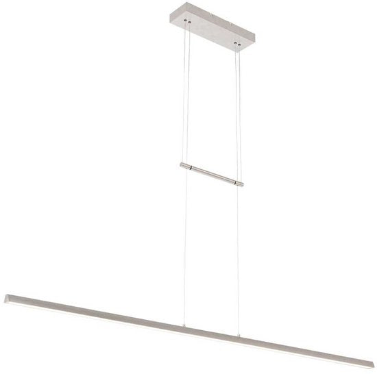 Hängeleuchte Profilo 3318ST von Steinhauer aus Stahl, 150 cm breit, höhenverstellbar von 110 bis 170 cm, 2100 Lumen, modernes Design für den Innenbereich