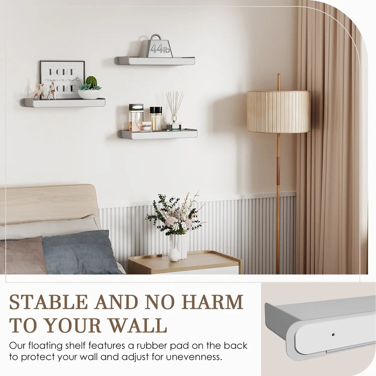 KAPANOU Wandregal – Aluminium – Grau