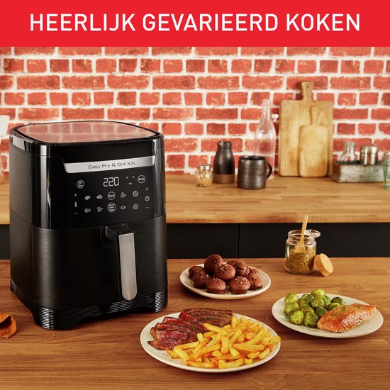 Tefal Easy Fry & Grill XXL EY8018 – 2-in-1-Heißluftfritteuse und Grill – 6,5 l – FlexCook – 8 Programme – Schwarz – Für 8 Personen