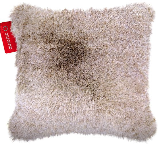 Auronic Wärmekissen - Teddy - 45x45 - Kabellos - Wiederaufladbar - Elektrisches Kissen - Infrarot - Taupe