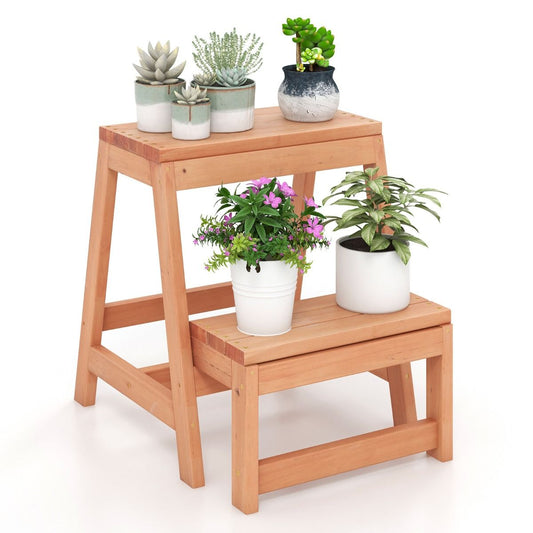 Coast 2-Step Foldable Wooden Stool Natural - Multifunktionale Stufe für Kinder und Erwachsene 50x39x45 cm