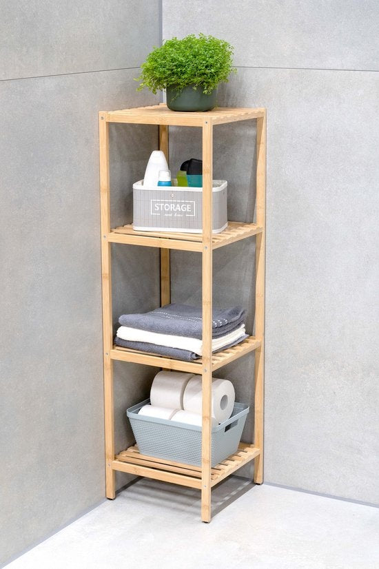 alpina Badablage 4-lagig - Badmöbel - 32x33x108,5cm - Bambus