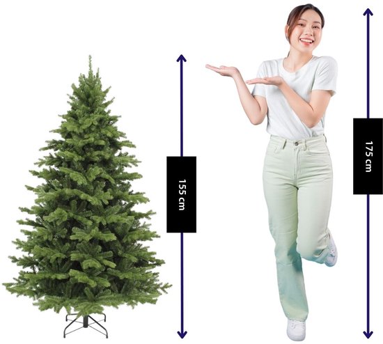 Triumph Tree Sherwood Deluxe – Weihnachtsbaum mit üppiger Optik und 1092 Zweigen – Weihnachtsdekoration für den Innenbereich – Kunstbaum, einfach aufzubauen – 155 x 112 cm – Grün