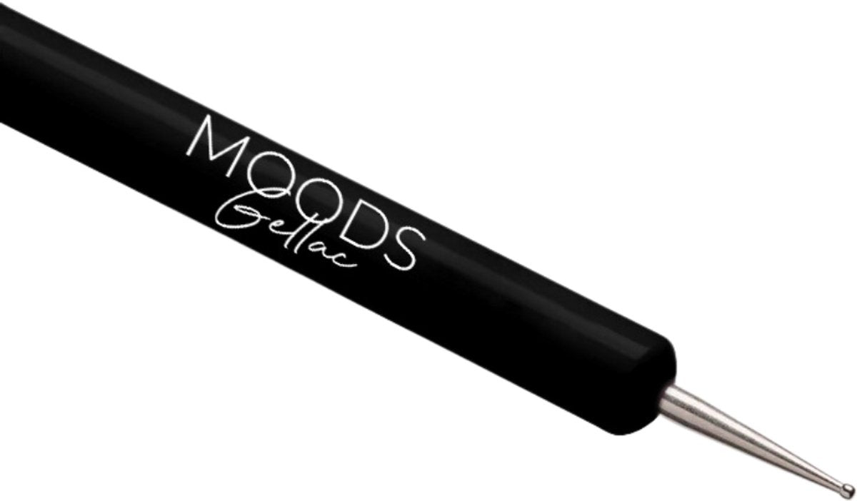 Moods Gellac Dotting Tool für Nail Art - Schwarz - 8 cm x 1 cm x 1 cm - Doppelte Spitzen für perfekte Punkte und Muster