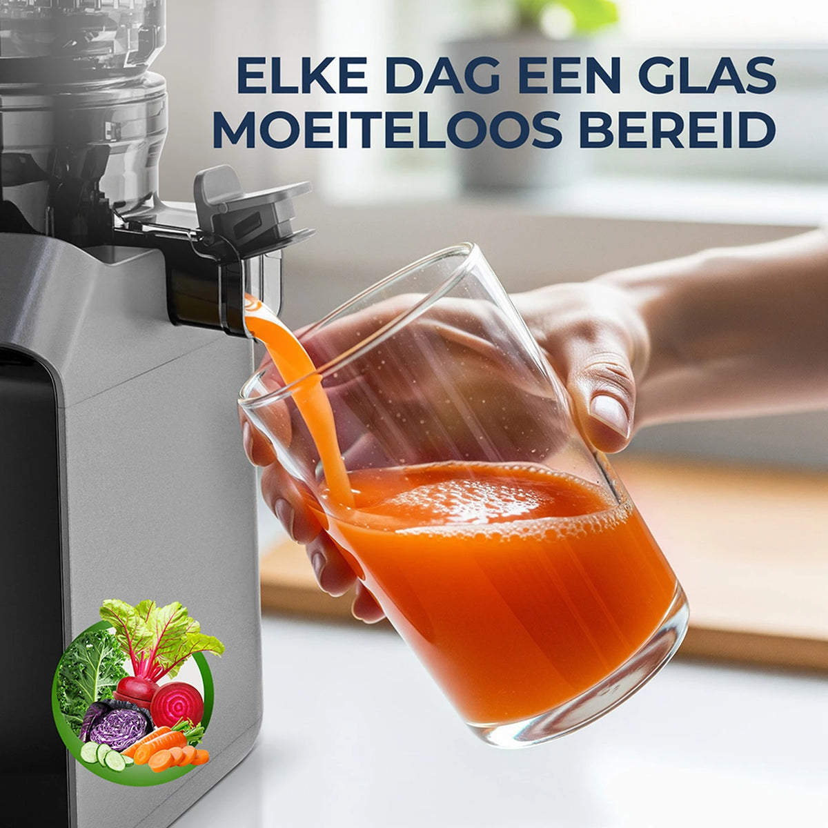 Rouny Slow Juicer FF Pro Max – 150 W Kaltpress-Entsafter – 130 mm Einfüllöffnung – Filterfrei – Fruchteis-Funktion – 1,8 l – Schwarz