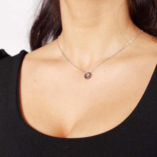 Laura Ferini Damenhalsband Cerchio Silber - Silberhalsband mit Anhänger - 18K Weißgold vergoldet - Halskette - Halsband - Schmuck - Accessoires - Damenhalsband mit Anhänger