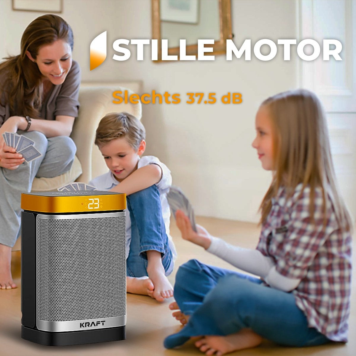 KRAFT Elektroherd Keramischer Heizlüfter - Terrassenheizung - Elektroheizung - 1500W - 70° Drehfunktion
