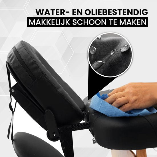 Fitby Massagetisch – Zusammenklappbarer Massagetisch – Behandlungstisch – Höhenverstellbar – 185 x 60 cm – Schwarz
