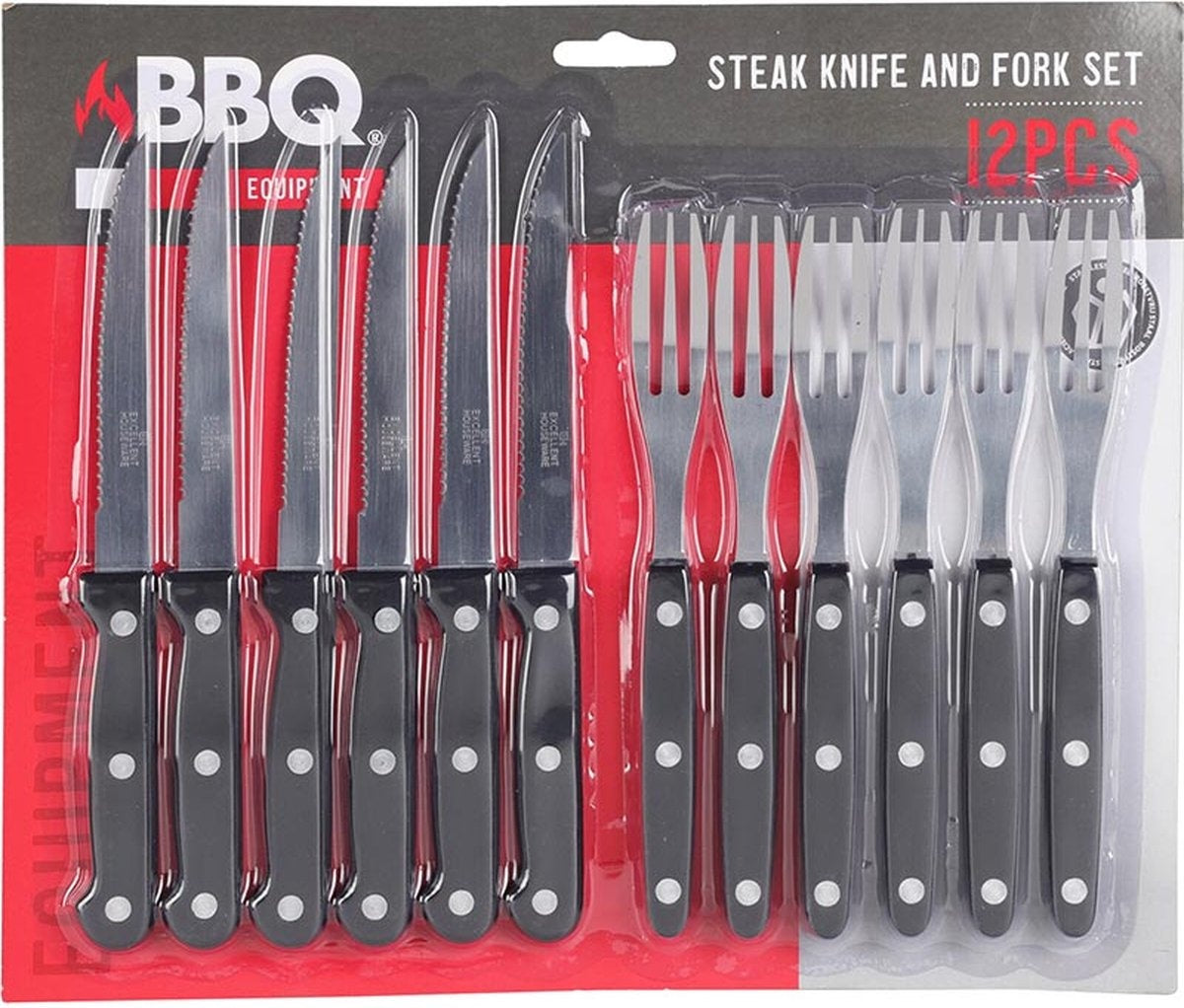 Steak-Besteck - 6 Steak-Messer + 6 Gabeln