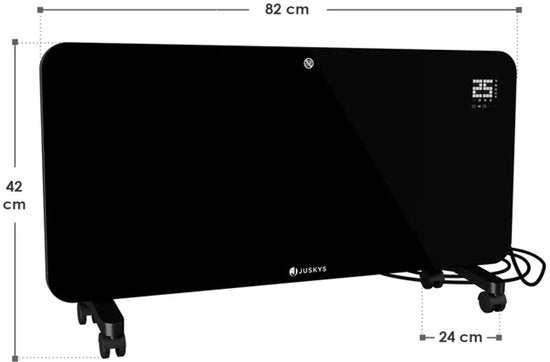 Konvektorheizung - Max. 2000 W - Schwarz - Für Wand- und Bodenmontage