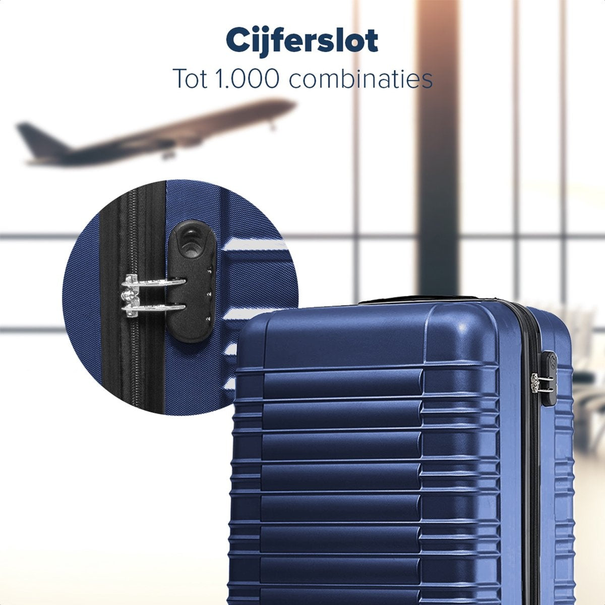 TRVLMORE - Kofferset - 2 Stück - 38L (Handgepäck) + 110L - Dunkelblau