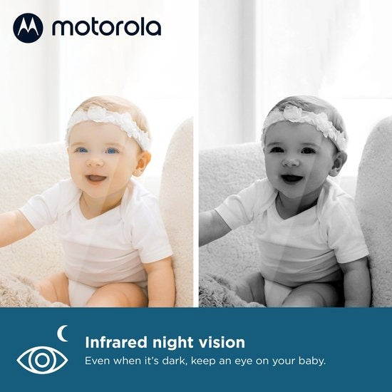 Motorola Babyphone für Kinderzimmer - mit Kamera - VM34 - 4,3-Zoll-Farbdisplay - Infrarot-Nachtsicht - Talk-back-Funktion - Wiegenlieder
