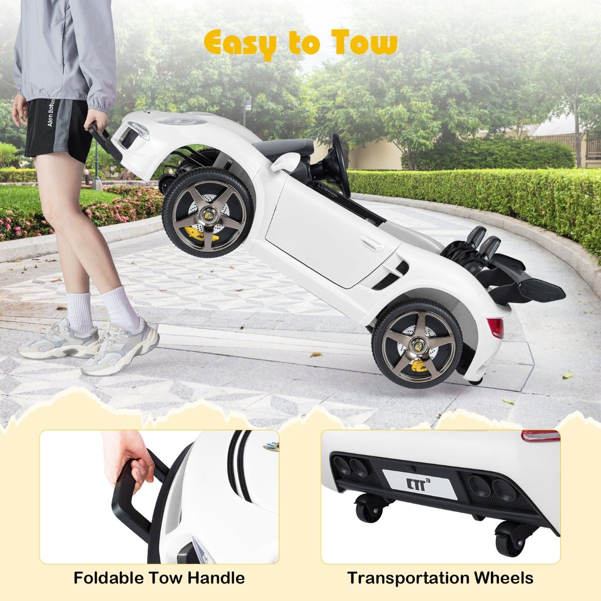 Coast Elektro-Kinderauto – Fernbedienung – LED-Beleuchtung – weiß
