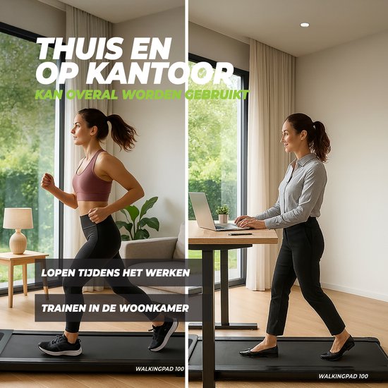 Virtufit - Walkingpad 100 - Laufband - Walkingpad - Integriertes Display - 12 Programme - Max. 8 km/h - Inklusive Fernbedienung - Einfache Aufbewahrung