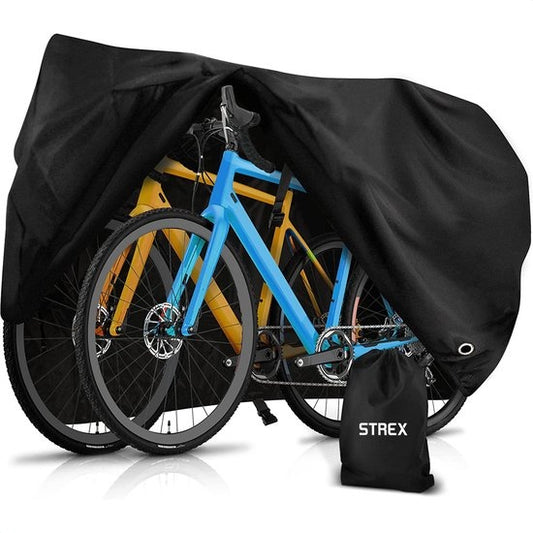 Strex Fahrradabdeckung Universal für alle Fahrräder - Wasserdichtes Ultra Strong Oxford - Fahrradabdeckung für 1/2 Fahrräder - inkl. Aufbewahrungstasche