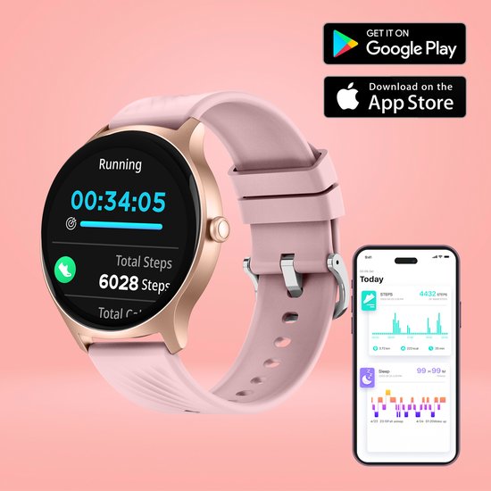 Denver Smartwatch – Android, iOS – Vollständige Telefonfunktion – AMOLED-Display – Sportuhr – Herzfrequenzmesser – Sauerstoffsättigungsmesser – Schlafüberwachung – SWC387