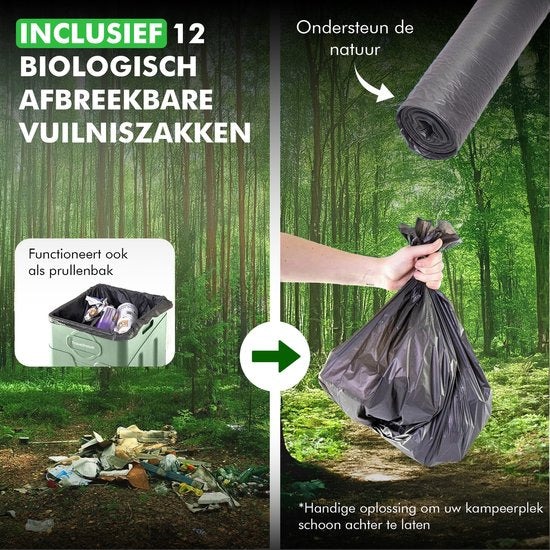 Travelhawk Campingtoilette - Tragbar & faltbar - Inklusive 12 biologisch abbaubaren Beuteln - Ideal für Camping, Festivals & Outdoor