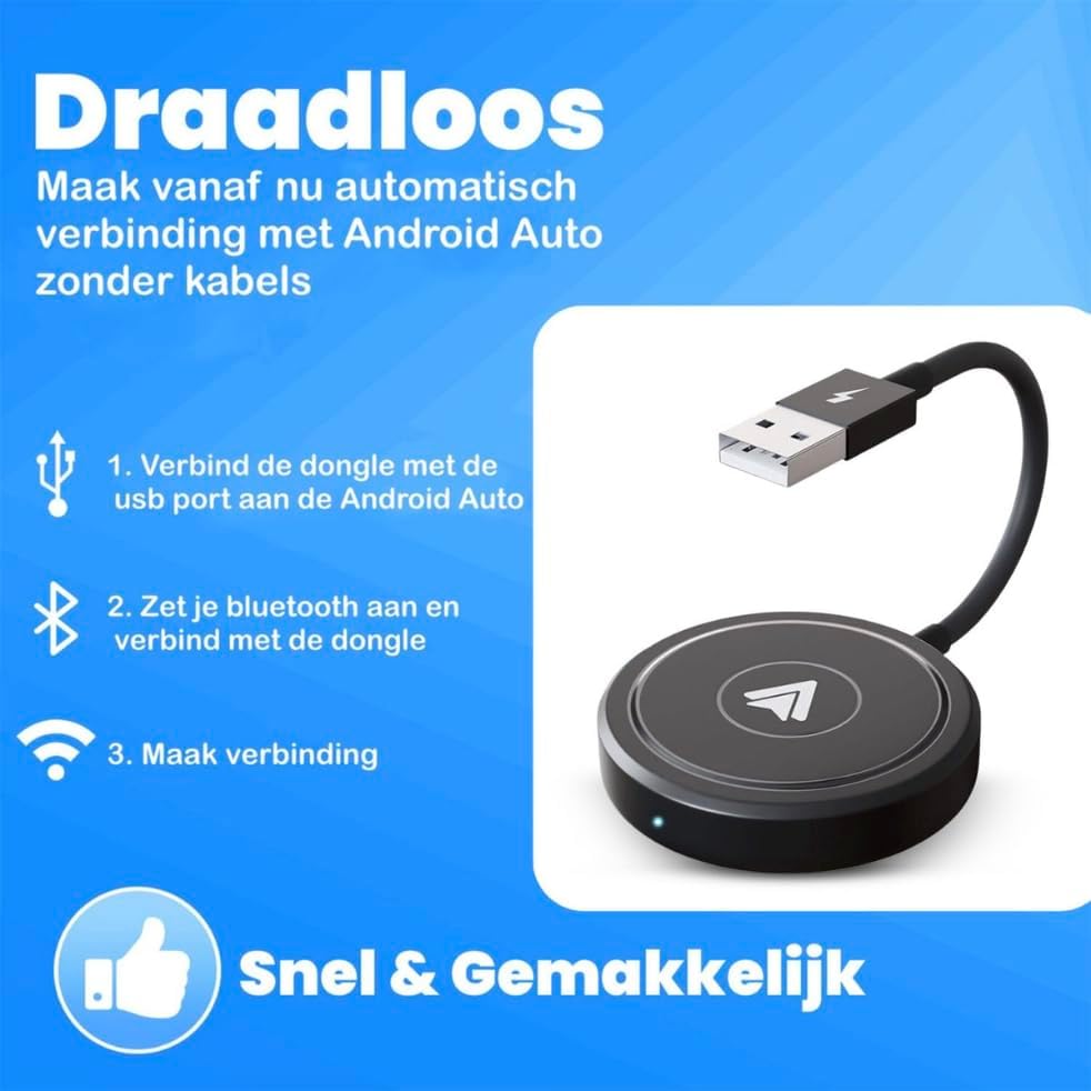 CarMe Luxury Android Auto Dongle - Drahtloses Android Auto - USB-A & USB-C - 5GHz Verbindung - Automatische Verbindung - Kompaktes Design - Schwarz