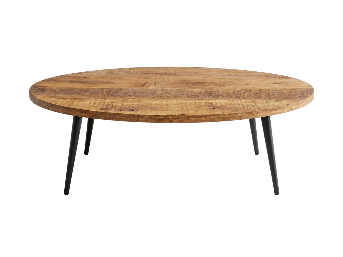 White Label Couchtisch Zurich – Mangoholz und Eisen – 100 cm