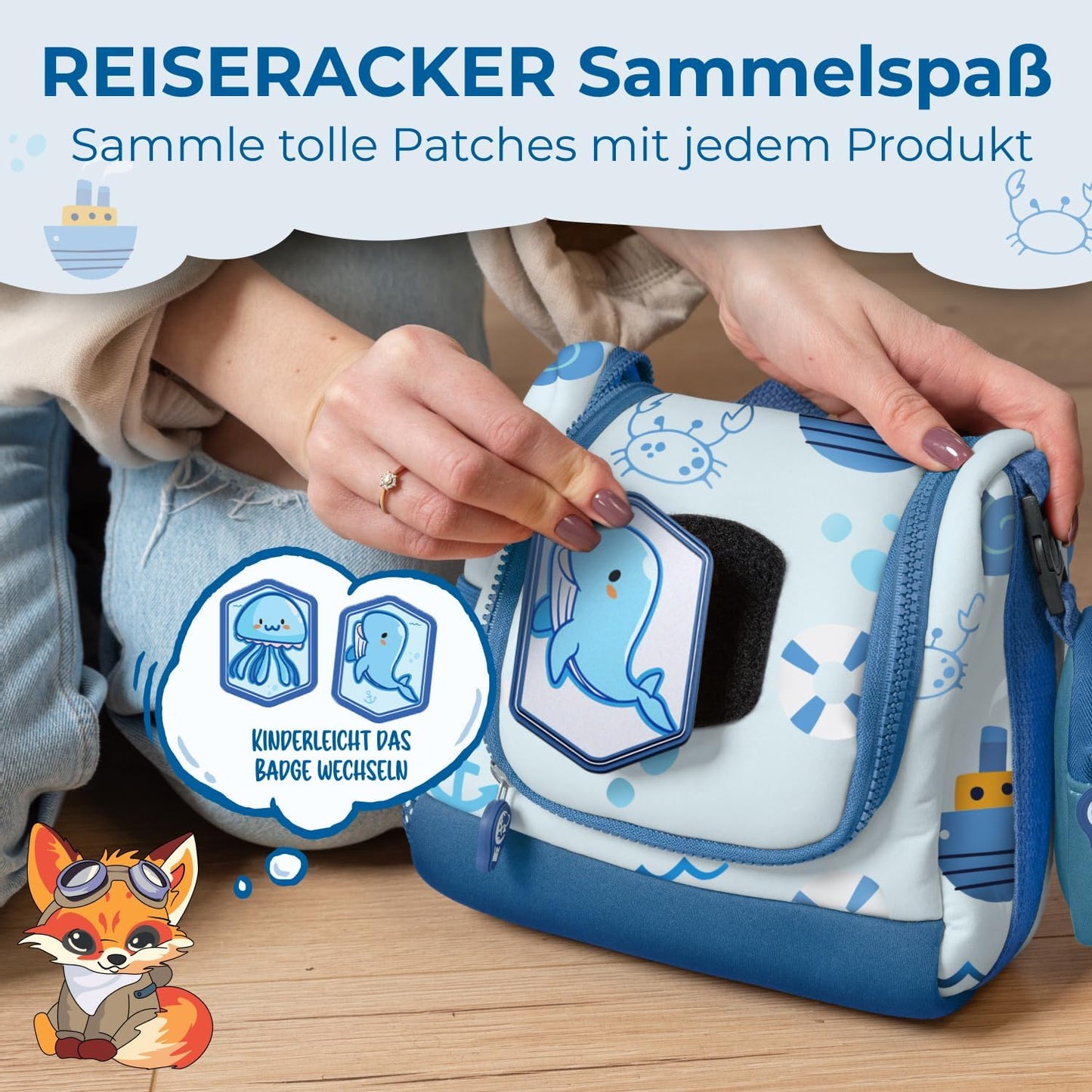 REISERACKER Kosmetiktasche für Kinder - blau