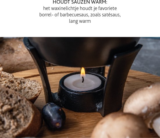 Boska Fondueset Party Mini - Fonduepfanne - Für Käsefondue & Sauce - Schwarz - 300 ml