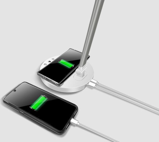 Fuegobird LED-Schreibtischlampe - verkabelt - kabelloses Aufladen für Telefon - dimmbar - faltbar - Smart Touch