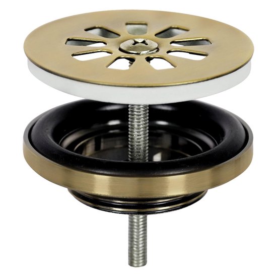 Differnz Helios Springbrunnen-Set – 37,5 × 18,5 × 9,5 cm – Rechteckig – 1 Wasserhahnbohrung – Gerader, mattgoldfarbener Wasserhahn – Mineralstein, Marmor