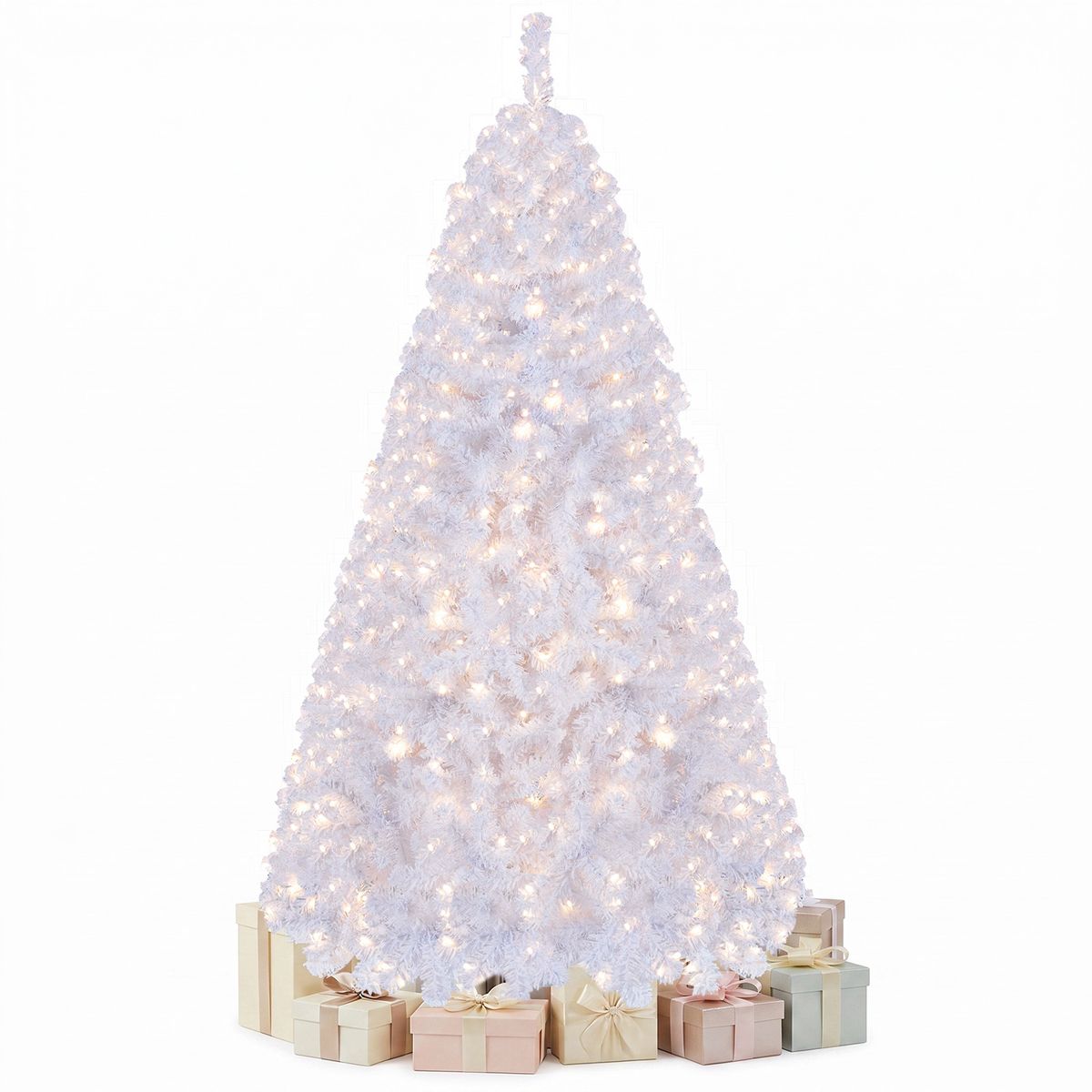 Coast Kunstweihnachtsbaum – 180 cm – 230 warmweiße LED-Lämpchen – 8 Beleuchtungsmodi – Schneeeffekt