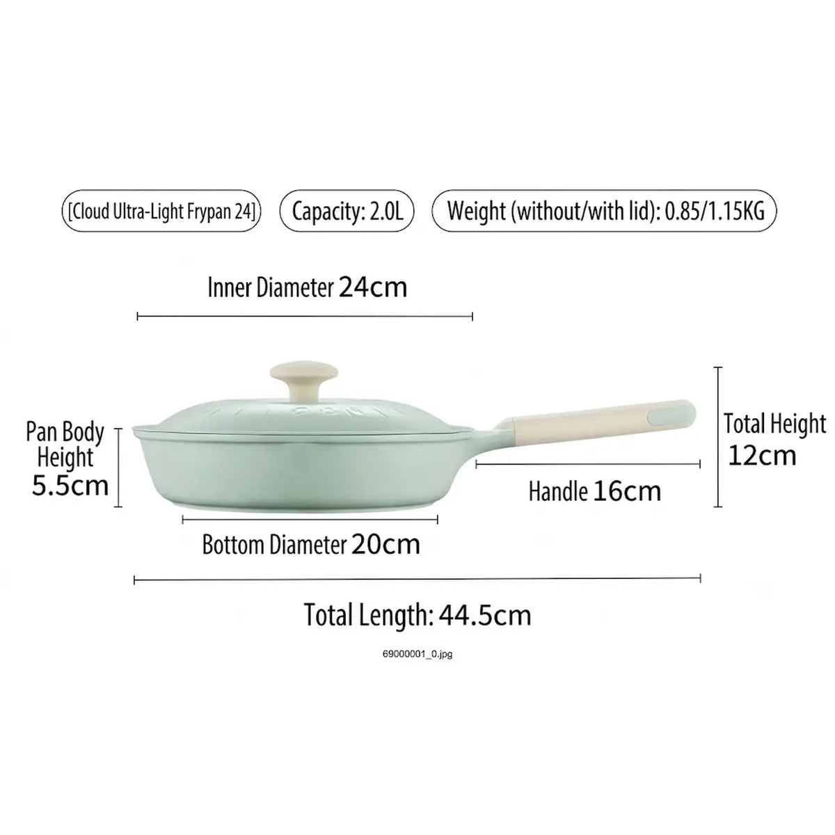COOKER KING Bratpfanne – 24 cm – keramische Titan-Antihaftbeschichtung