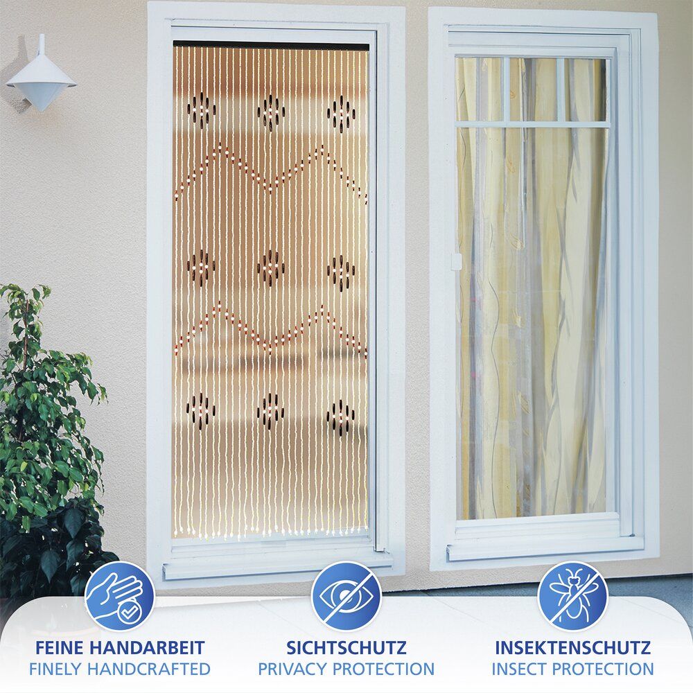 Maximex Bambus-Perlenvorhang, mehrfarbig – 90 x 200 cm – 31 Stränge