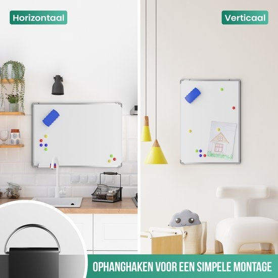 Avalo Whiteboard 60x90 cm - 14 in 1 Set - Whiteboard Magnetic inklusive Marker, Magnete & Radiergummi