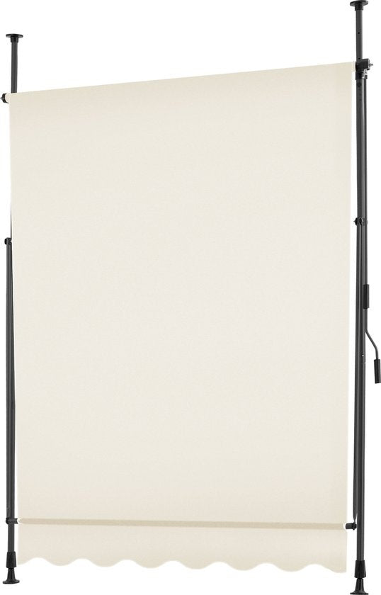 tectake - Klemmmarkise - Sonnenschirm - Verstellbar - Klemmmarkise - Sonnenschirm Balkon - 150 x 180 cm - beige - Markise - 404954