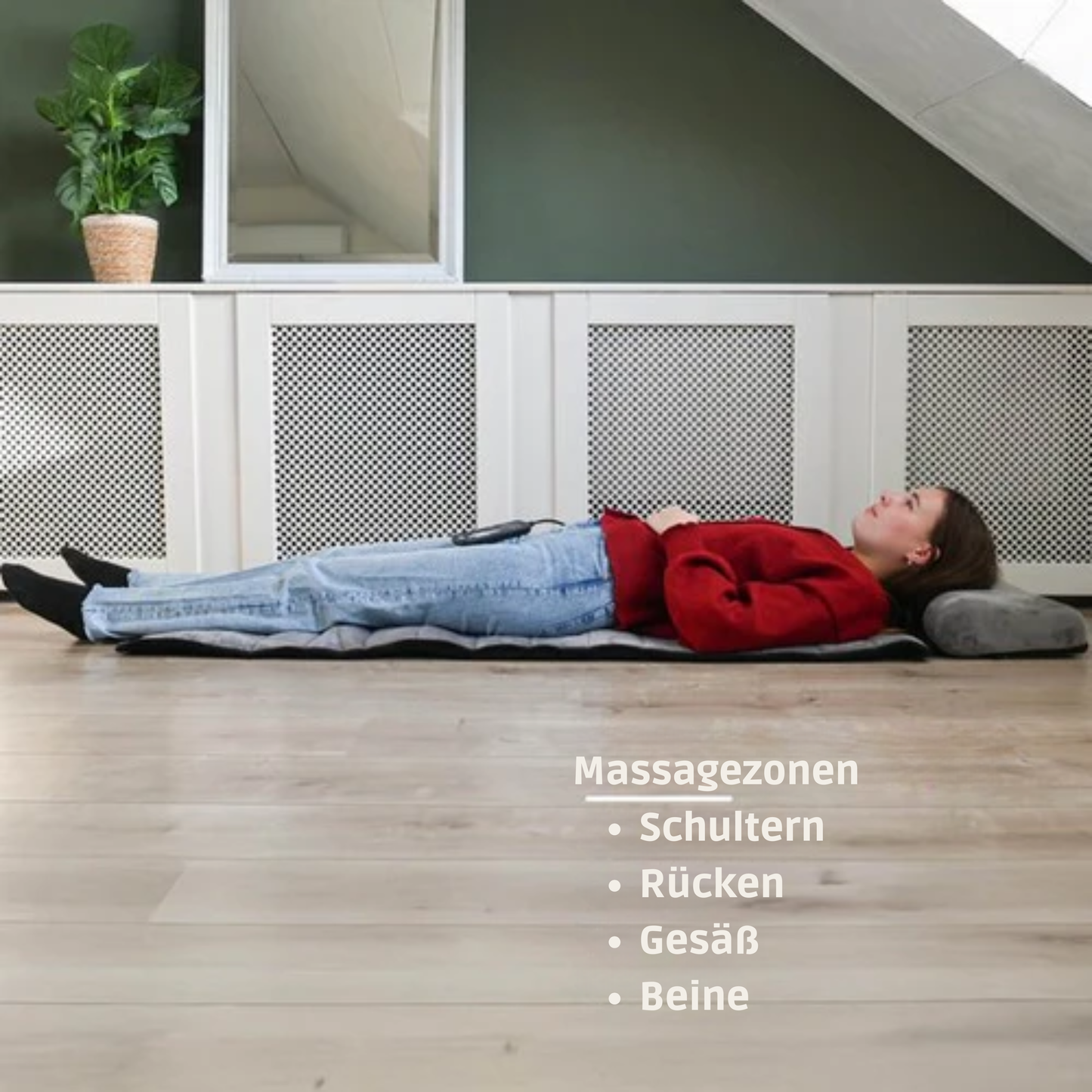 BREND Elektrische Massagematratze und Kissen - 5 Vibrationsmodi - 3 Intensitäten - 170 x 55 CM - Grau