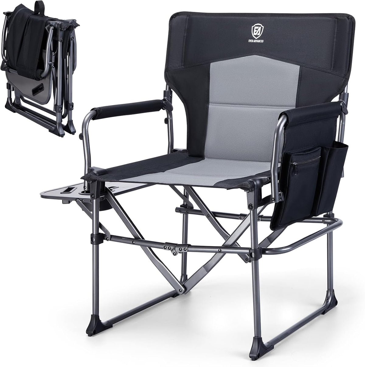 EVER ADVANCED Regiestuhl DC-1026 – schwarz – 43 × 53 × 92 cm