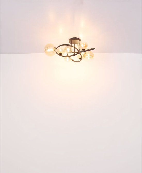 Globo - Hängeleuchte - Tuberius - Messing schwarz - Glas Metall - Ø 65cm - G9 - 56141-8H