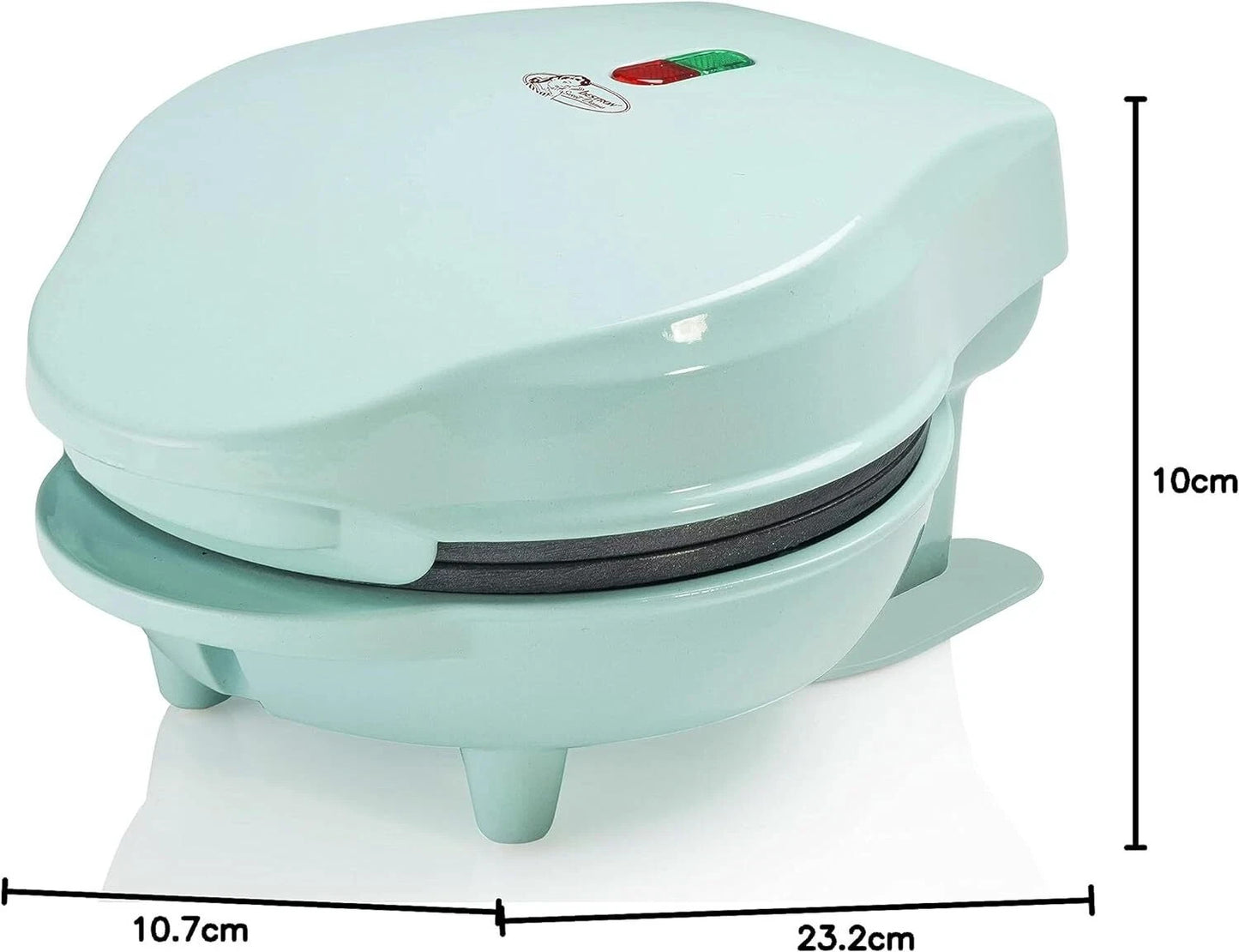 Bestron Sweet Dreams AMWE600G Mini-Waffeleisen 550 W – Temperaturregelung – Waffeln mit Ø 10 cm – Mint