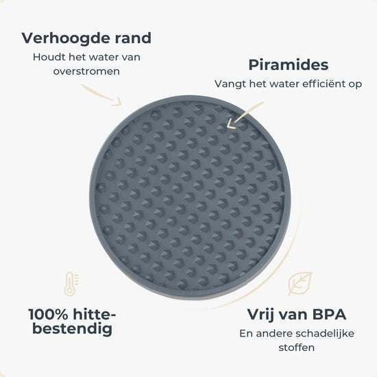 Castagnola Silikon-Untersetzer - Untersetzer für Gläser - Design-Untersetzer mit Halter - Untersetzer-Set - Anti-Rutsch - 6er-Set - Grau