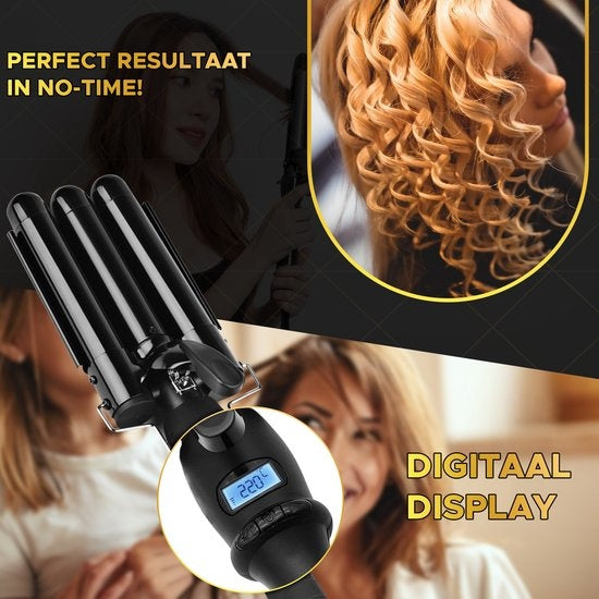 Toivo Waffeleisen HS31 ProCare - Tri-Blade-Technologie - 25MM - Wellen-Lockenstab - Wellen-Lockenstab - Waver